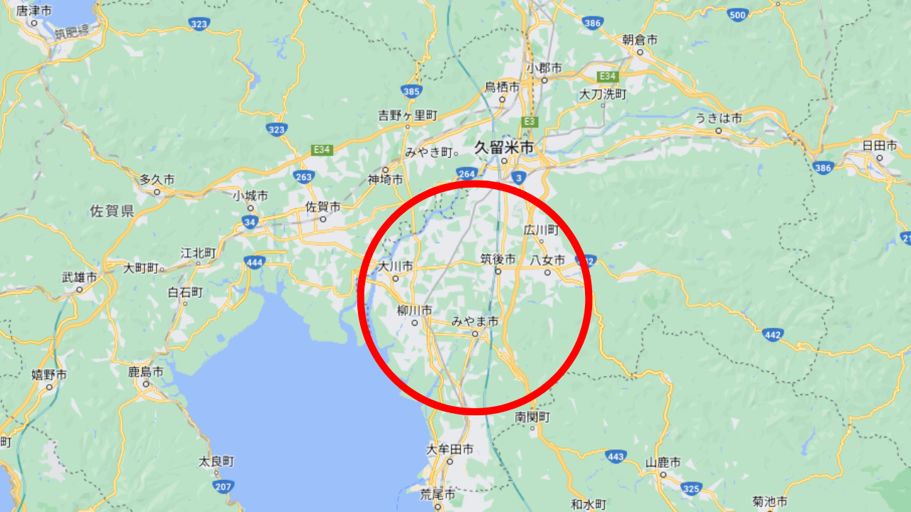 邪馬台国の位置はこの辺？